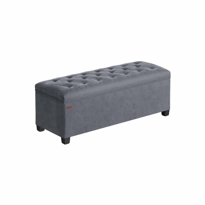 Sitzhocker mit Stauraum 40 x 110 x 40 cm schiefergrau von SONGMICS