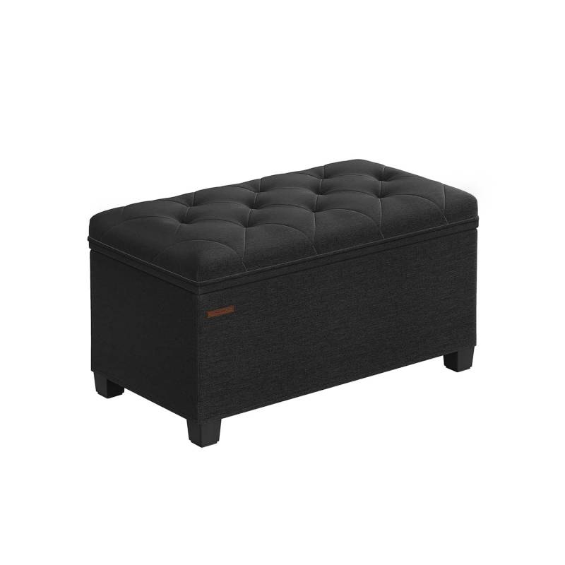 Sitzhocker mit Stauraum 40 x 76 x 40 cm tintenschwarz von SONGMICS