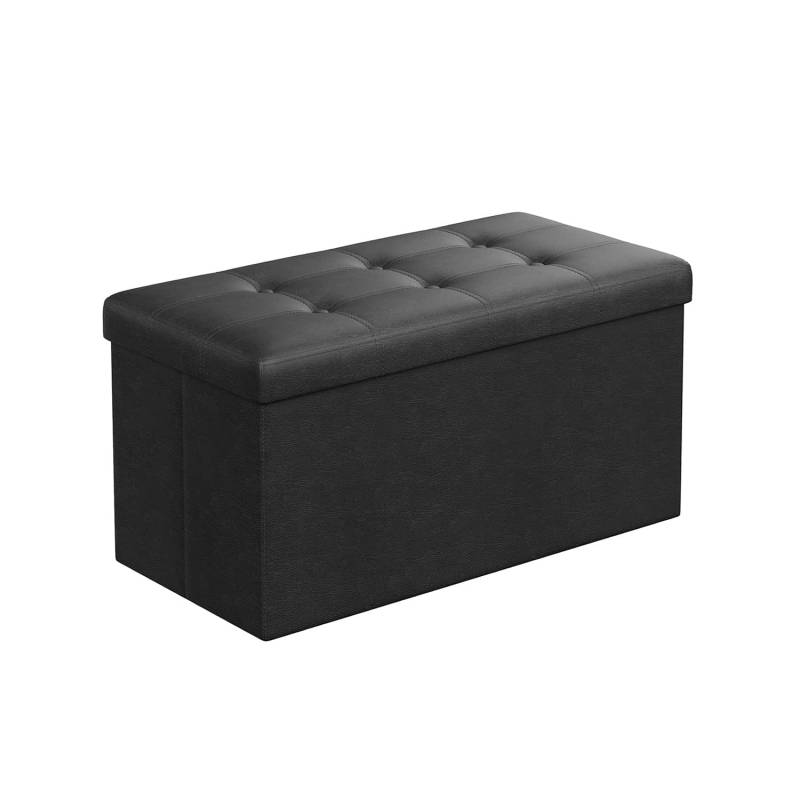 Sitztruhe 76 cm Kunstleder Schwarz von SONGMICS