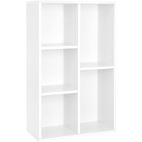 Vasagle Bücherregal, Standregal, mit 5 Fächern, für Wohnzimmer, Arbeitszimmer, Kinderzimmer, Büro, als Raumteiler, 50 x 24 x 80 cm, weiß von Songmics von SONGMICS