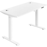 Songmics - Elektrischer Schreibtisch, höhenverstellbar, Schreibtischständer, Tischgestell mit Motor, 120 x 60 x (73-114) cm, Stahl, weiß LSD011W01 von SONGMICS