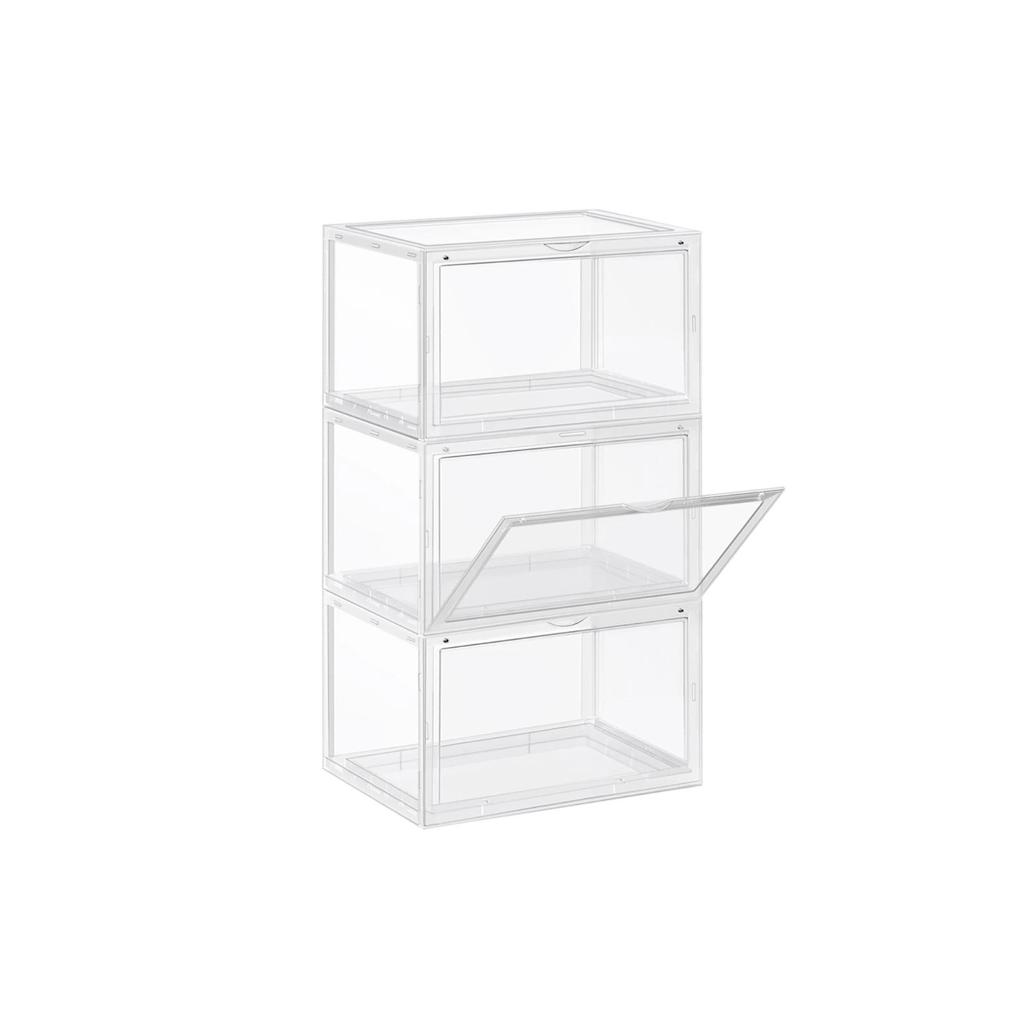 Songmics Schuhboxen 28 cm x 36 cm x 22 cm Transparent 3 Stück Songmics Schuhboxen 28 cm x 36 cm x 22 cm Transparent 3 Stück von SONGMICS