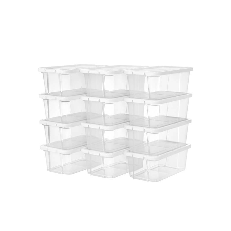 Songmics Schuhboxen mit Deckel 12er Set Transparent von SONGMICS