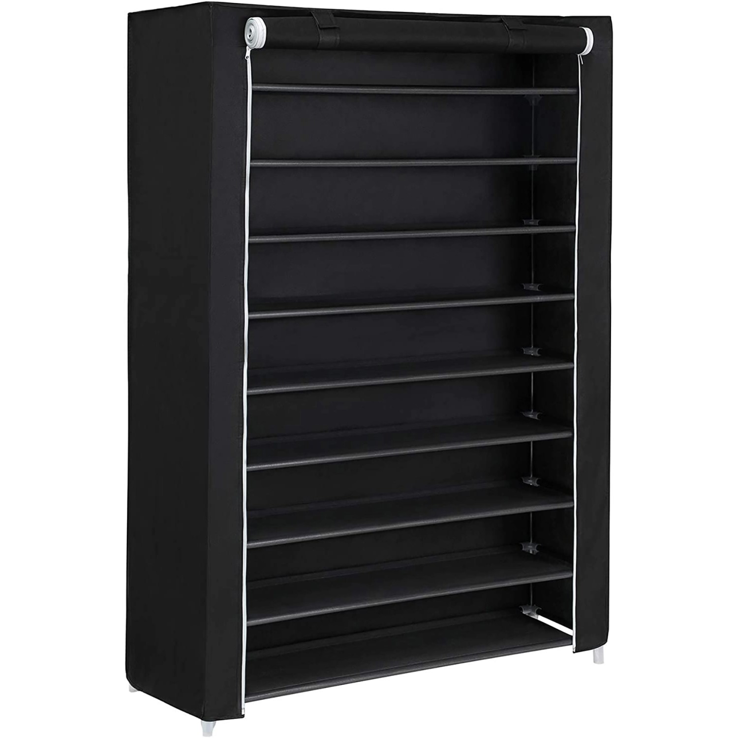 Songmics Schuhregal 10 Ebenen für 54 Paar Schuhe 28 cm x 100 cm x 162 cm Schwarz von SONGMICS