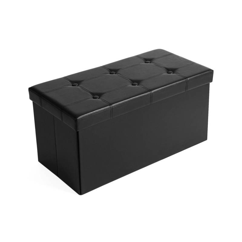 Songmics Sitztruhe mit Stauraum 38 cm x 76 cm x 38 cm Schwarz von SONGMICS