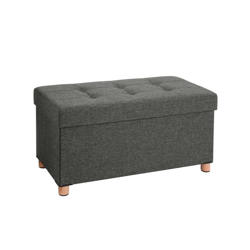 Songmics Sitztruhe mit Stauraum 38 cm x 76 cm x 40 cm Grau von SONGMICS