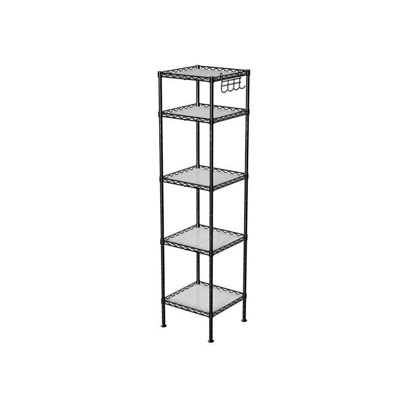 Songmics Standregal 30 cm x 30 cm x 123,5 cm Schwarz-Transparent von SONGMICS
