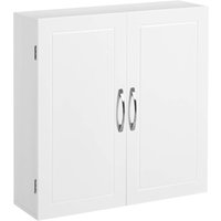 Songmics - vasagle Badezimmerschrank, Wandschrank, Aufbewahrungsschrank mit 2 Türen, mit 2 verstellbaren Regalebenen, 60 x 18 x 60 cm, von SONGMICS