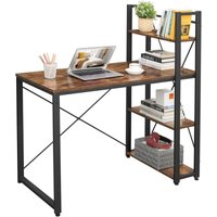 Songmics - vasagle Schreibtisch, Computertisch mit Regalböden rechts oder links,120 cm langer Bürotisch, Arbeitszimmer, Homeoffice, einfache Montage, von SONGMICS