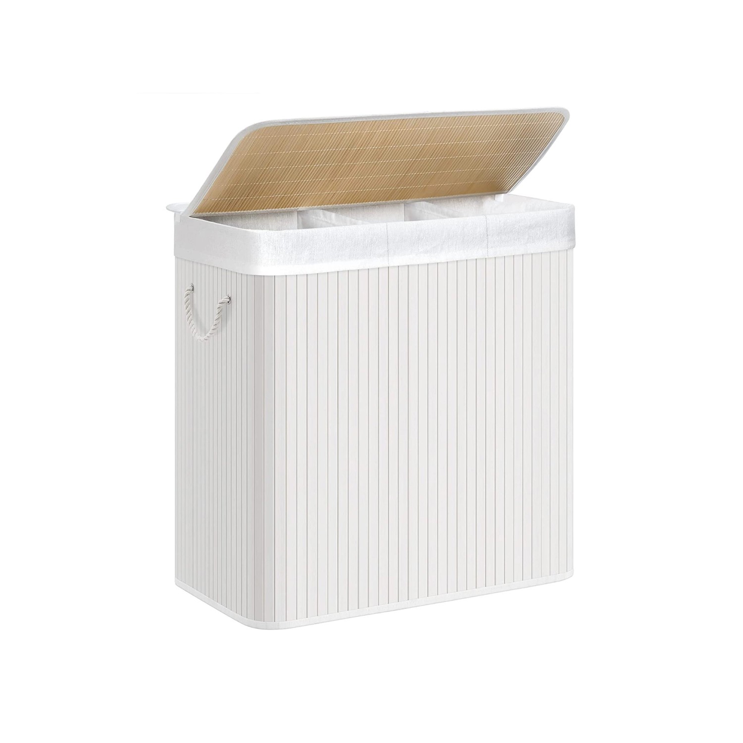 Songmics Wäschekorb 3 Sortierfächern 40 cm x 60 cm x 61,5 cm Weiß 150 l Songmics Wäschekorb 3 Sortierfächern 40 cm x 60 cm x 61,5 cm Weiß 150 l von SONGMICS