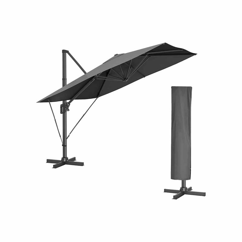 Sonnenschirm Ampelschirm grau von SONGMICS