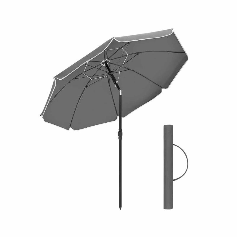 Sonnenschirm Ø 200 cm knickbar von SONGMICS