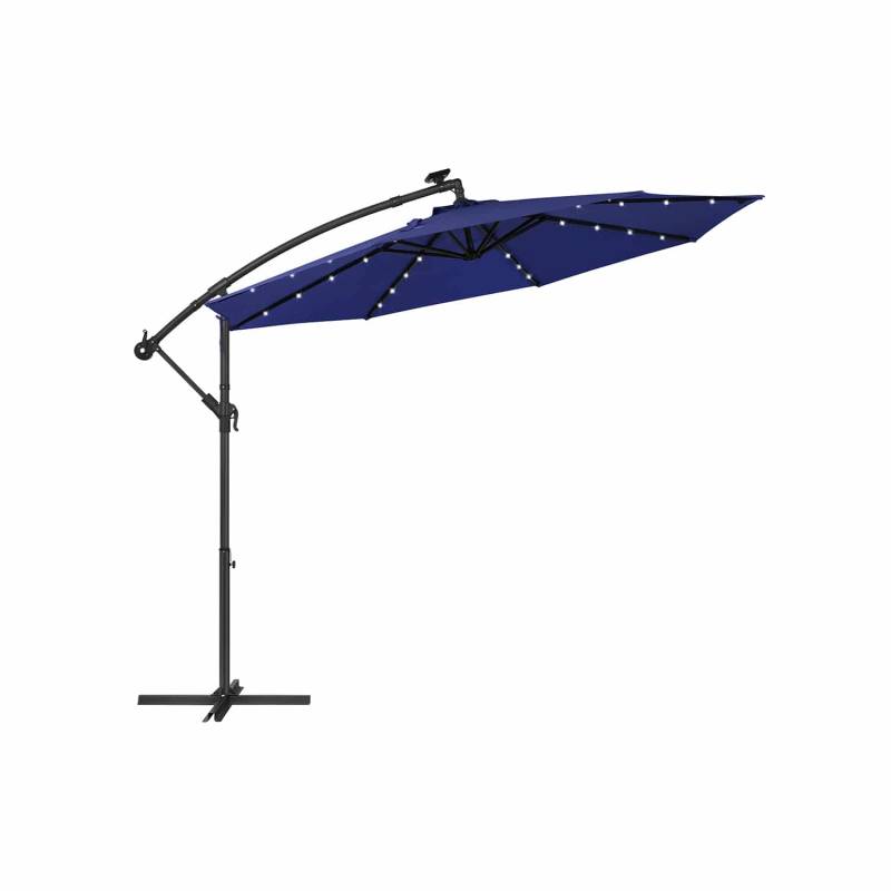 Sonnenschirm mit LED-Solar-Beleuchtung mit Ständer von SONGMICS