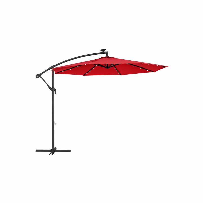 Sonnenschirm mit LED-Solar-Beleuchtung und Kurbel von SONGMICS