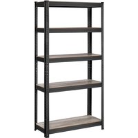 Standregal, Bücherregal, Lagerregal, 5 Ablagen, Küchenregal, Regal, 30 x 75 x 150 cm, bis 650 kg belastbar, verstellbare Ablagen, Industrie-Design, von SONGMICS