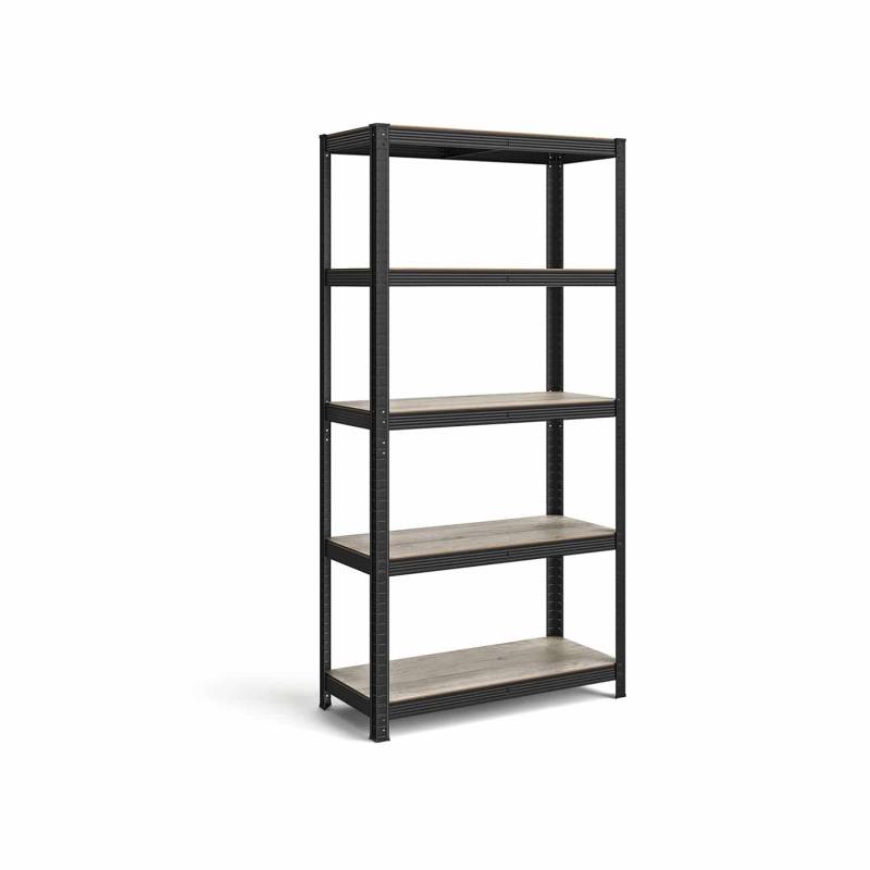 Standregal verstellbar mit 5 Ablagen 40 x 90 x 180 cm Greige-schwarz von SONGMICS