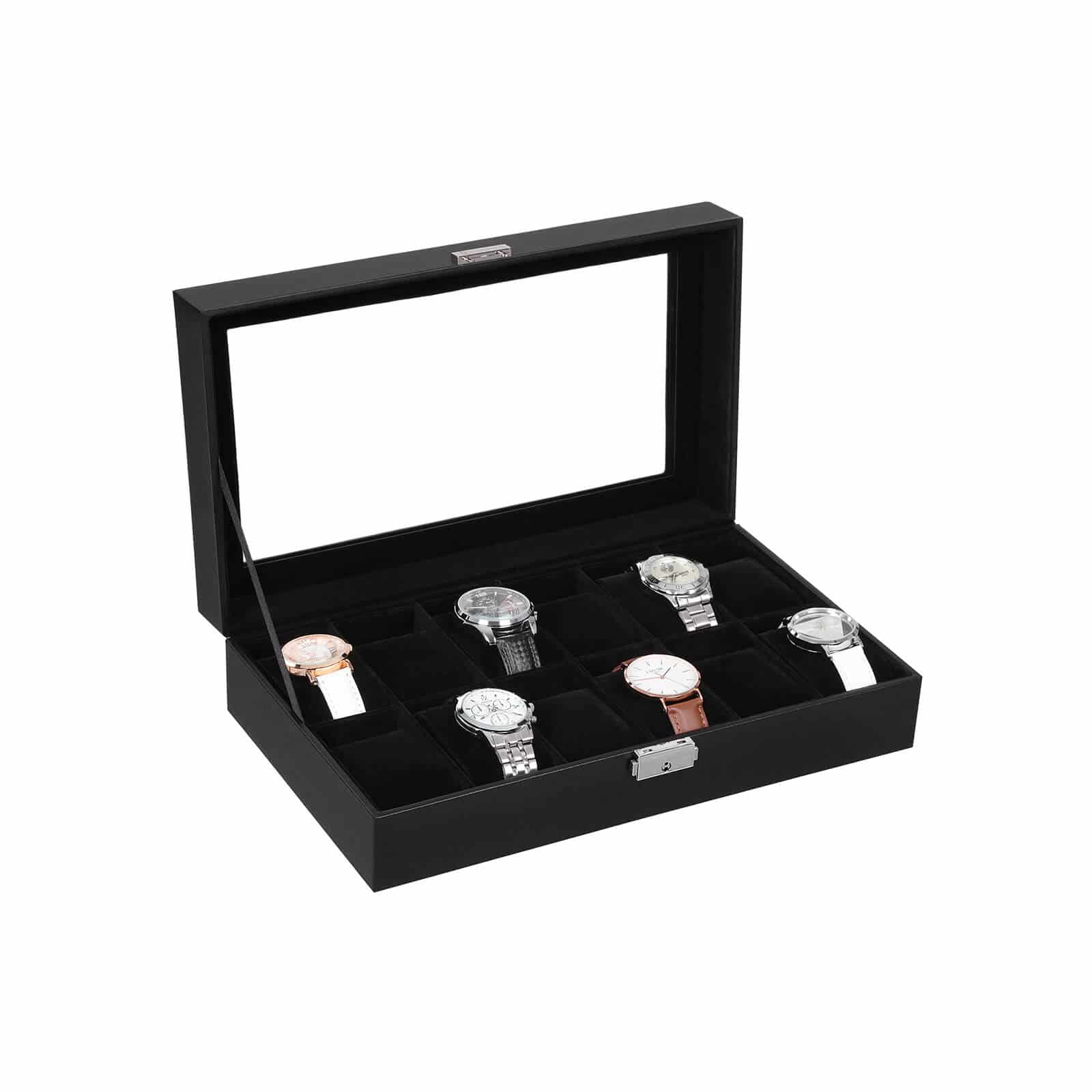 Stilvolle Uhrenbox  für 12 Uhren von SONGMICS