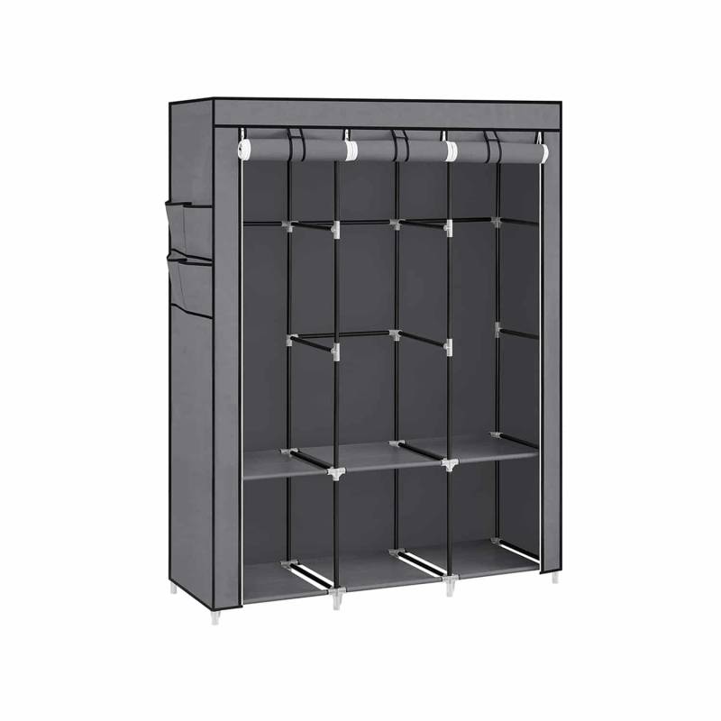 Stoffschrank mit 3 Kleiderstangen und 4 Seitentaschen von SONGMICS