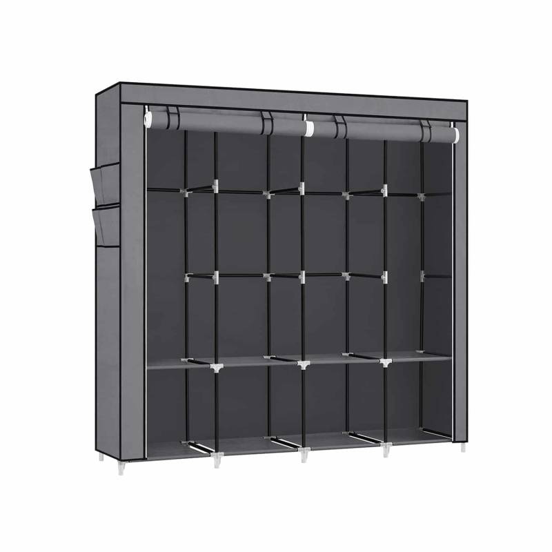 Stoffschrank mit 4 Kleiderstangen und 4 Seitentaschen von SONGMICS