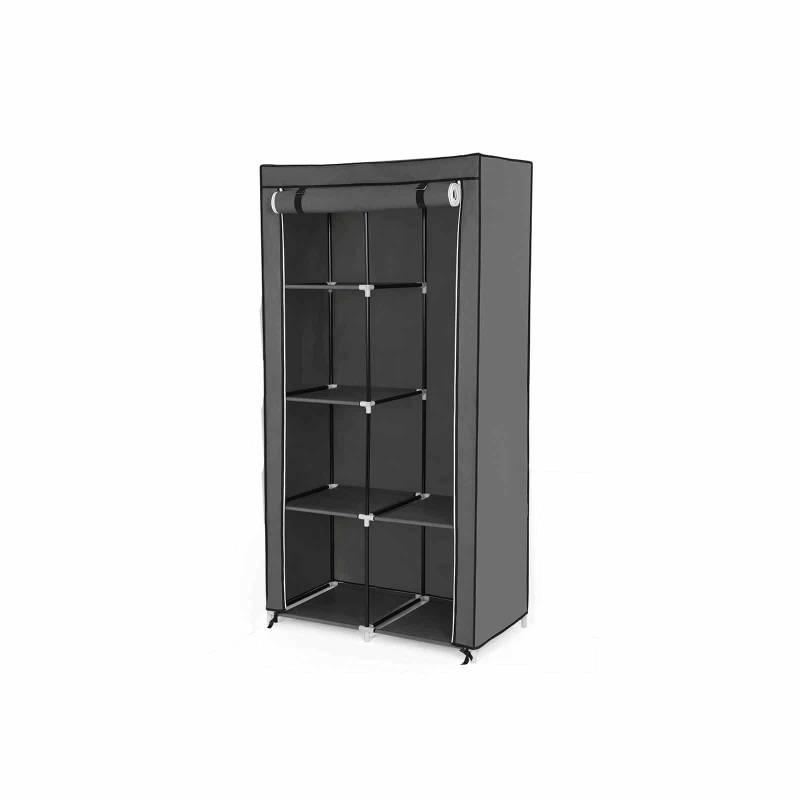 Stoffschrank mit Rolltür Grau von SONGMICS