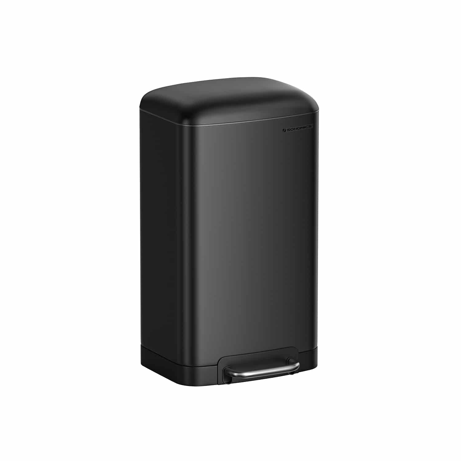 Treteimer 30 L – Schwarz, Edelstahl, Softclose, Inneneimer von SONGMICS