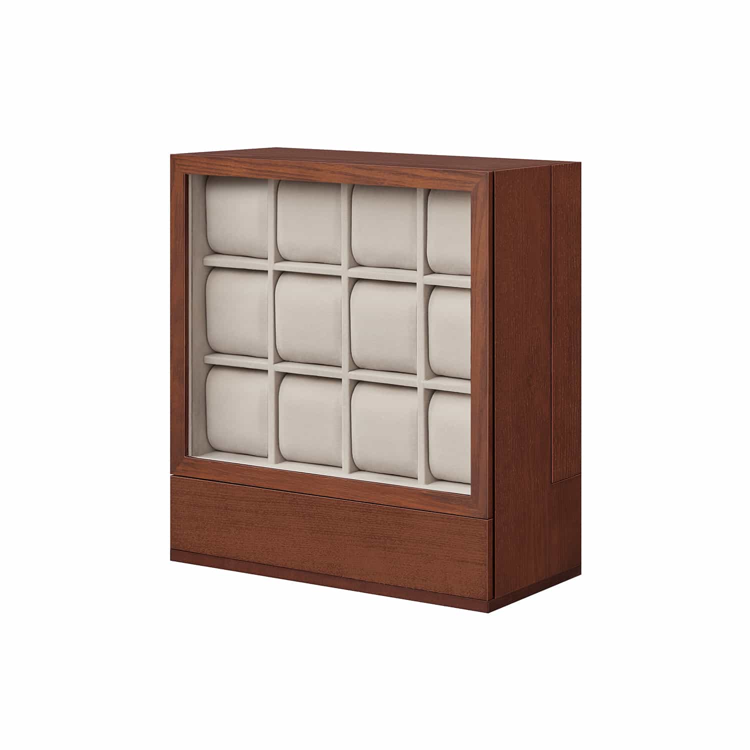 Uhrenbox 12 Fächer mit Fenster Geschenkidee kaffeebraun von SONGMICS