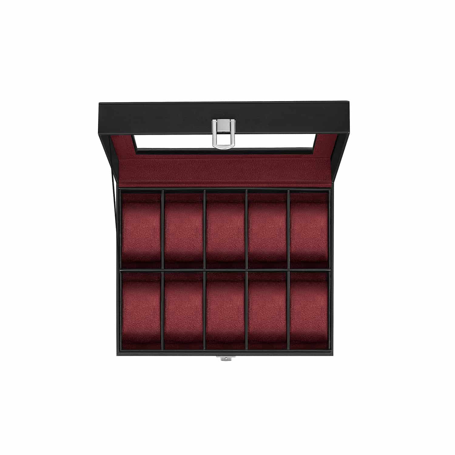 Uhrenbox mit 10 Fächern und Glasdeckel Uhrenbox mit 10 Fächern und Glasdeckel von SONGMICS