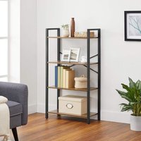 Vasagle Bücherregal mit 4 Ebenen, Aufbewahrungsregal, Stahlgestell, Höhe 120 cm, für Wohnzimmer, Büro, Arbeitszimmer und Flur, Industrie-Design, von SONGMICS