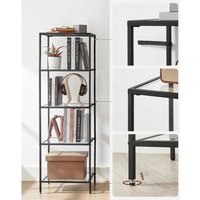 VASAGLE Standregal, Bücherregal, Badregal, 5 Ebenen, Küchenregal, schmal, Regal, Badezimmerregal, für Wohnzimmer, Schlafzimmer, Arbeitszimmer, von SONGMICS