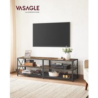 Songmics - vasagle TV-Schrank, Fernsehtisch, Lowboard für Fernseher bis zu 70 Zoll, Fernsehschrank mit Ablagen, Stahlgestell, TV-Regal für von SONGMICS