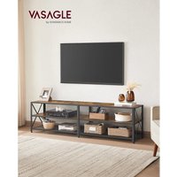 Vasagle TV-Schrank, Fernsehtisch, Lowboard für Fernseher bis zu 75 Zoll, Fernsehschrank mit Ablagen, Stahlgestell, TV-Regal für Wohnzimmer, von SONGMICS