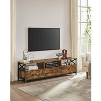 Vasagle TV-Schrank, Lowboard für Fernseher bis zu 75 Zoll, Fernsehtisch mit 3 Schubladen, 40 x 178 x 50 cm, Industrie-Design, Stahlgestell, von SONGMICS