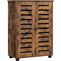 Songmics - vasagle Badezimmerschrank, Badschrank, Aufbewahrungsschrank mit Lamellentüren, 2 höhenverstellbare Ablagen, für Badezimmer, Wohnzimmer, von SONGMICS