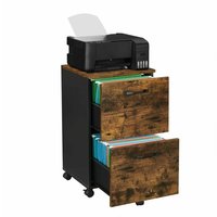 Vasagle Rollcontainer, Aktenschrank mit 2 Schubladen, Büroschrank, für Dokumente in din A4 und Letter-Format, mit Hängeregistratur, Industrie-Design, von SONGMICS