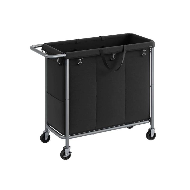 Wäschekorb 3 Fächer 200 Liter mit Rollen und Griff von SONGMICS