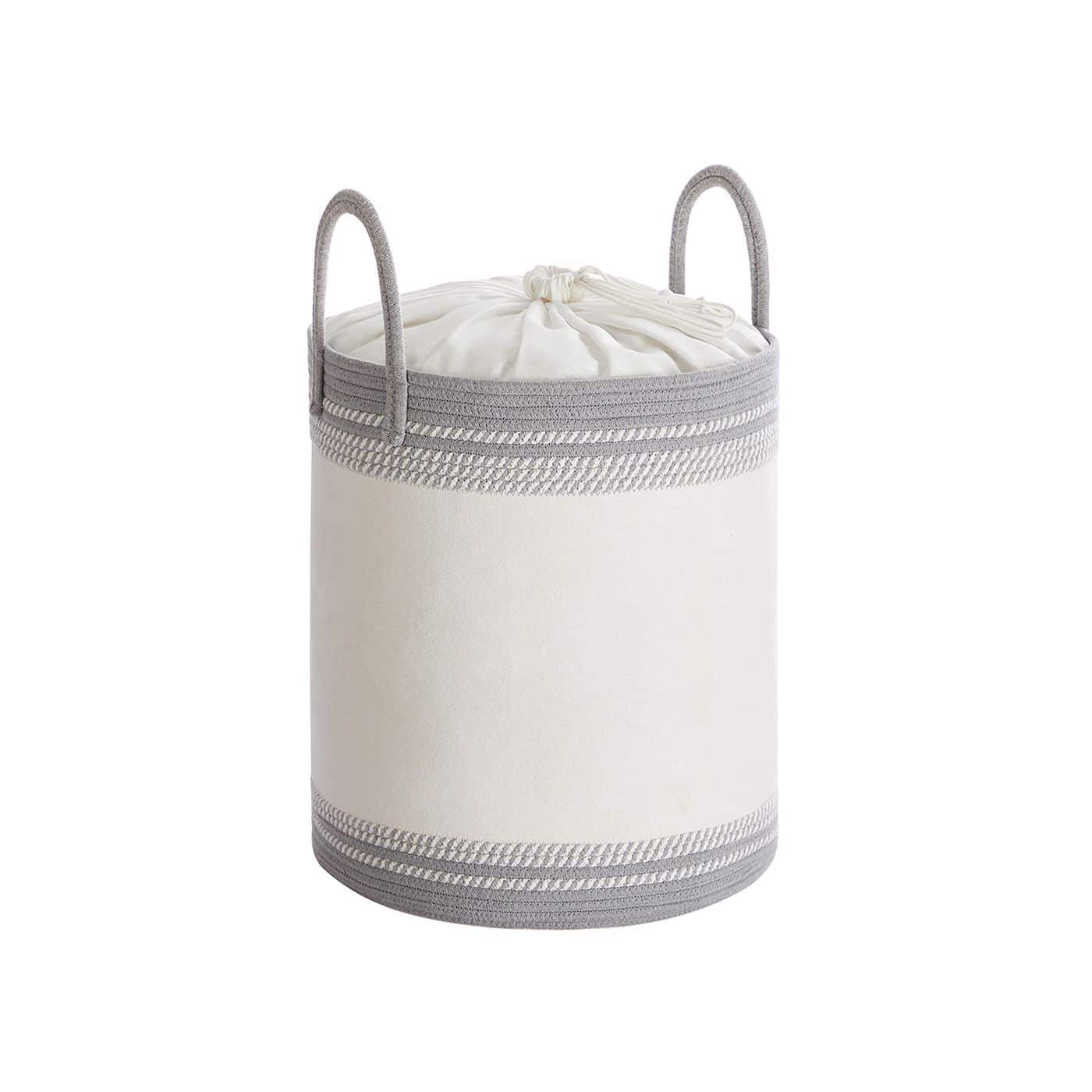 Wäschekorb 60 L mit Deckel und Griff 41 x 41 x 46 cm taubengrau von SONGMICS