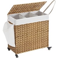Wäschekorb durch Räder und abnehmbare Liner -Tasche von SONGMICS