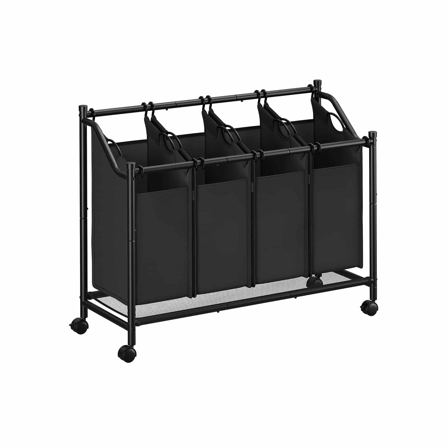 Wäschekorb mit Rollen 4 x 45 L tintenschwarz von SONGMICS