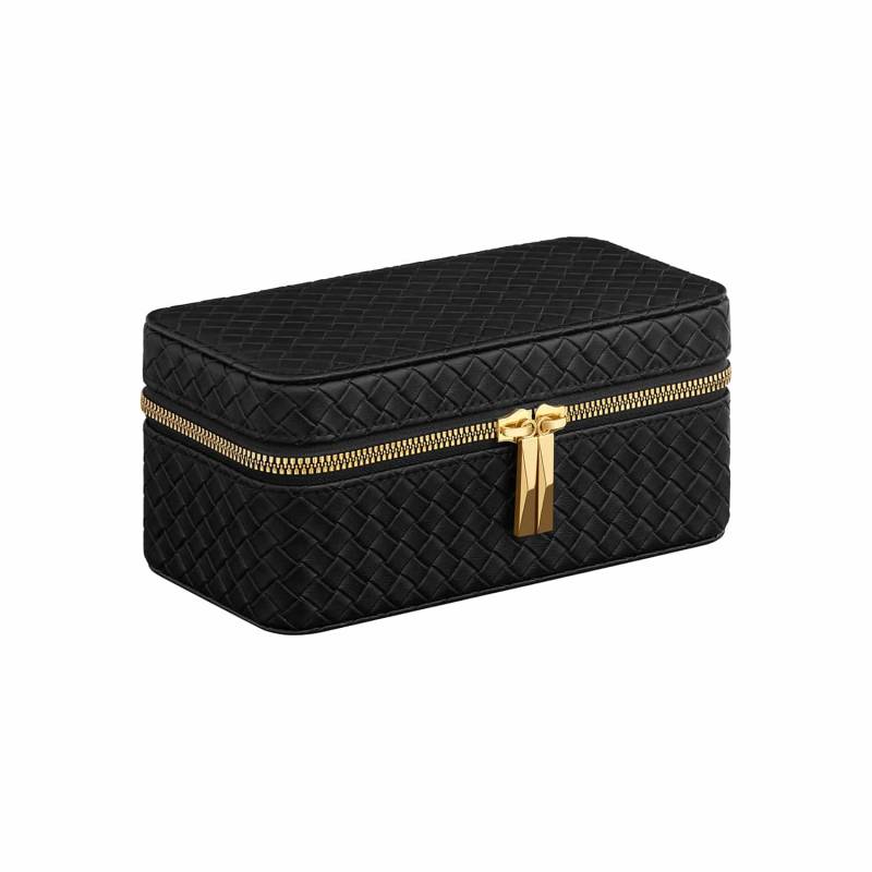 Uhrenbox mit Bezug und Innenfutter in Tintenschwarz von SONGMICSHOME