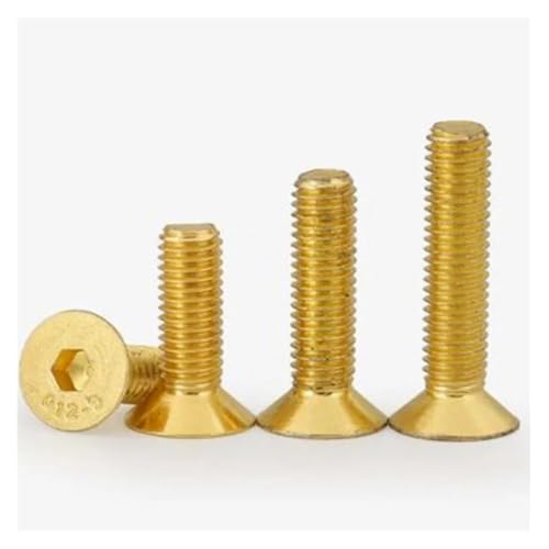SONGMIky 5–10 Stück M2 M2,5 M3 M4 M5 M6 DIN7991 Edelstahl Titanbeschichtung goldene Farbe Senkkopf-Flachschrauben mit Innensechskant(M4x20 10pcs) von SONGMIky
