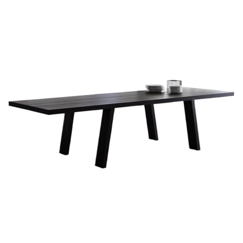 SONGYL-20249 Computertisch Massivholzschreibtisch im minimalistischen Stil, schwarzer Esstisch for Zuhause, moderner rechteckiger Bürokonferenztisch Arbeitstisch(L) von SONGYL-20249