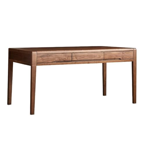 SONGYL-20249 Computertisch Schwarzer Walnuss-Schreibtisch, moderner, einfacher Schreibtisch, Heimbüro, Massivholztisch mit Schubladen Arbeitstisch(M) von SONGYL-20249