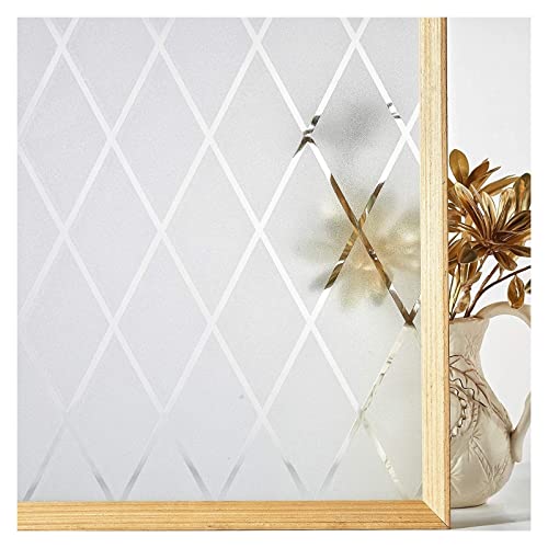 SONGYL-20249 Fensterfolie Lattice Frosted Window Film Window Privacy Film Static Cling Window Opaque Glass Sticker Non Adhesive Verdunkelungsfolie(30x100 cm) von SONGYL-20249