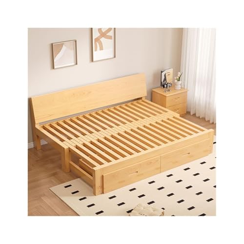 SONGYL-20249 Gästebett Couch Klappbares Schlafsofa mit Schublade, multifunktionaler Wohnzimmer-Auszieh- und einziehbarer Schiebetür aus Massivholz(Klein) von SONGYL-20249