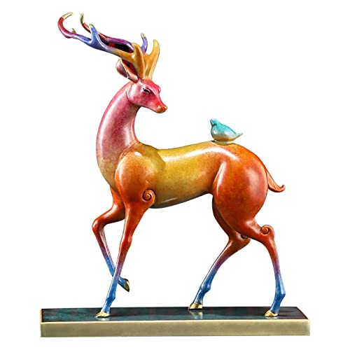 SONGYL-20249 Schreibtisch-Dekor Kupfer Hirsch Eingang Ornamente Wohnzimmer Desktop Landhausstil Home Artwork Büro Handwerk Neun Farben Hirsch Schreibtisch-Accessoires für Zuhause von SONGYL-20249
