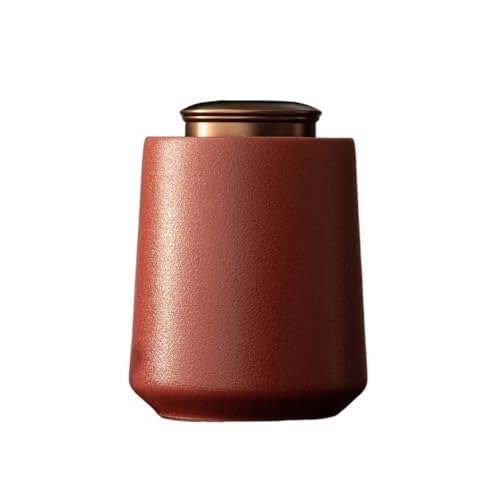SONGYL-20249 Teebehälter Keramik-Vorratsdose for losen Tee mit doppeltem, versiegeltem Deckel aus Legierung, Haushalts-Kaffee-Tee-Dosen Keramik Teedose(Red) von SONGYL-20249