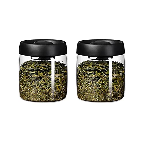 Teebehälter Klare Tee-Aufbewahrungsbehälter aus Glas, Kaffeebehälter mit vakuumversiegeltem Deckel, Küchenglasbehälter for Servieren von Lebensmitteln, Behälter for Teeblätter, Pulver, Gewürze, 2-teil von SONGYL-20249