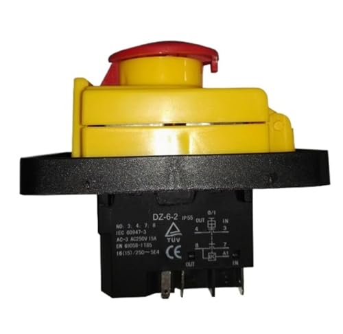 Neu DZ-6-2 Elektromagnetische Schalter 5Pin 15A 250V IP55 Notfall Stop Schalter von SONHWNGE