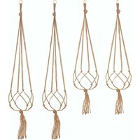 Juego de 4 colgadores de macramé para plantas, soporte para macetas, colgador para plantas, decoración de jardín interior y exterior con 2 piezas de Juego de 4 colgadores de macramé para plantas, soporte para macetas, colgador para plantas, decoración de jardín interior y exterior con 2 piezas de von SONIATKIA