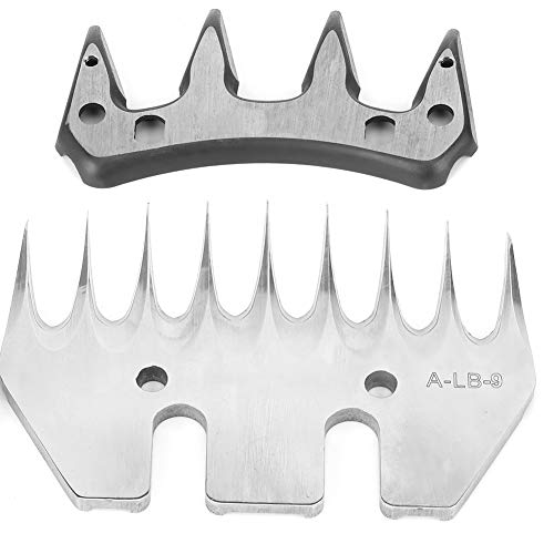 SONK Schafschere Klingen, Professionelle Universal Edelstahl Schermesser 9/13 Zähne Gerade/Gebogene Klinge, Elektrische Wollschneider Ersatzklingen für Alpakas Ziegen(9 Tooth Straight Blade) von SONK